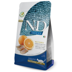 法米納ND天然海洋低穀糧-室內/結紮貓-無穀鯡魚甜橙 1.5kg 法米納ND天然海洋低穀糧-室內/結紮貓-無穀鯡魚甜橙 1.5kg