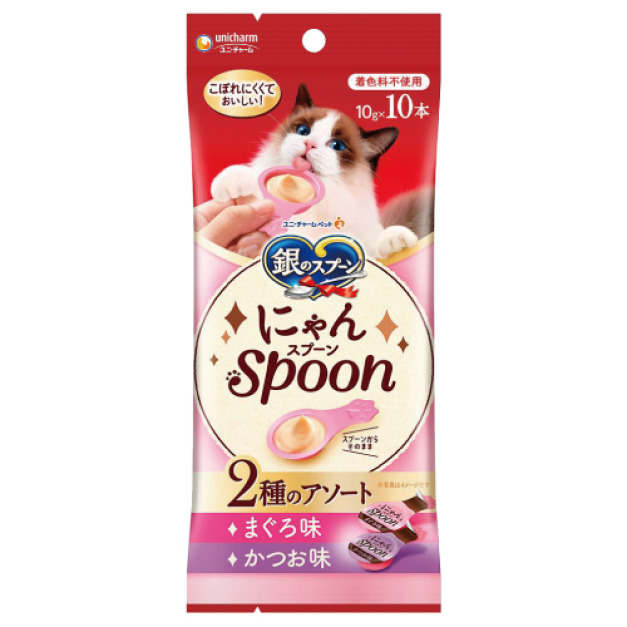 unicharm 銀湯匙 喵湯匙 貓掌肉泥杯-鮪魚&鰹魚 10gx10入 unicharm 銀湯匙 喵湯匙 貓掌肉泥杯-鮪魚&鰹魚 10gx10入