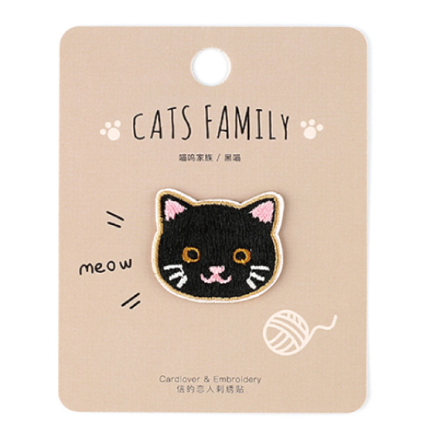 貓咪繡圖案貼-黑喵 貓咪繡圖案貼-黑喵