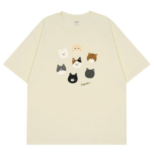 7隻卡通貓頭T恤(多款可選) 7隻卡通貓頭T恤(多款可選)