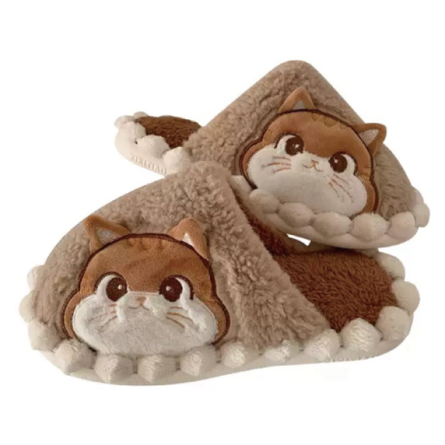 側邊貓咪保暖室內拖鞋(多尺寸可選) 側邊貓咪保暖室內拖鞋(多尺寸可選)