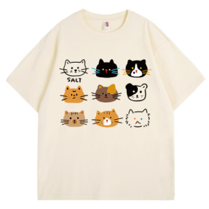 可愛貓貓印花棉T恤 可愛貓貓印花棉T恤