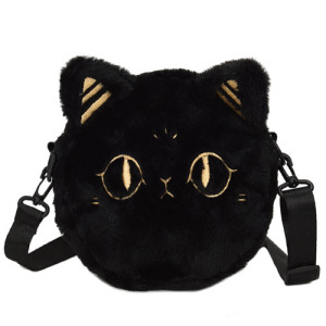 毛絨黑貓斜背包 毛絨黑貓斜背包