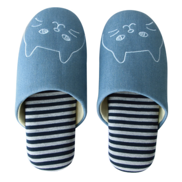 日式刺繡貓咪無聲拖鞋(尺色可選) 日式刺繡貓咪無聲拖鞋(尺色可選)