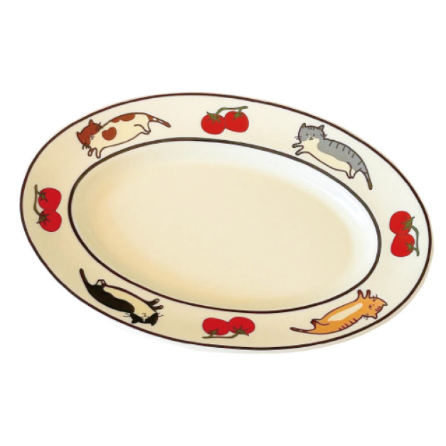 番茄貓陶瓷橢圓盤 9英寸 番茄貓陶瓷橢圓盤 9英寸