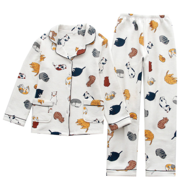 白小貓空氣棉睡衣套裝(多尺寸選) 白小貓空氣棉睡衣套裝(多尺寸選)