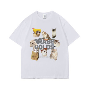 多隻貓印花寬鬆棉T恤(多款可選) 多隻貓印花寬鬆棉T恤(多款可選)