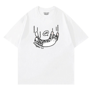 下墜的狸花貓棉T恤(多色可選) 下墜的狸花貓棉T恤(多色可選)