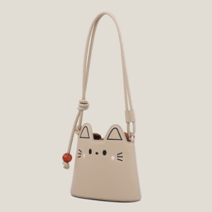 皮革貓咪水桶包 皮革貓咪水桶包