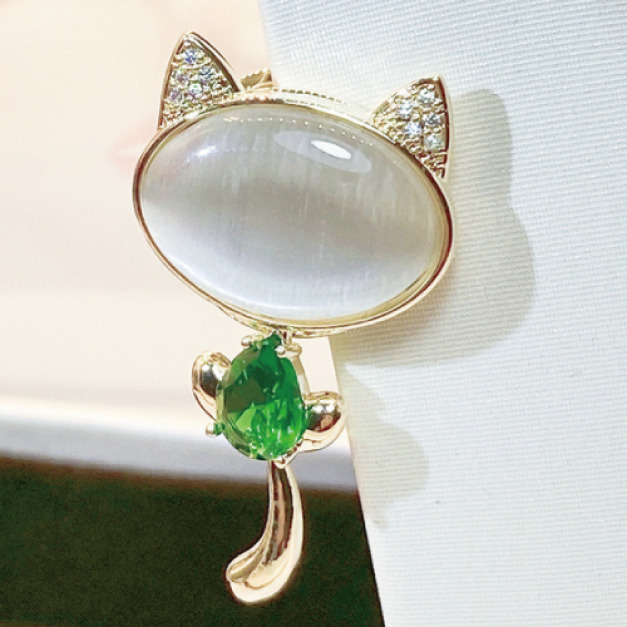 綠色貓咪防走光磁鐵扣 綠色貓咪防走光磁鐵扣