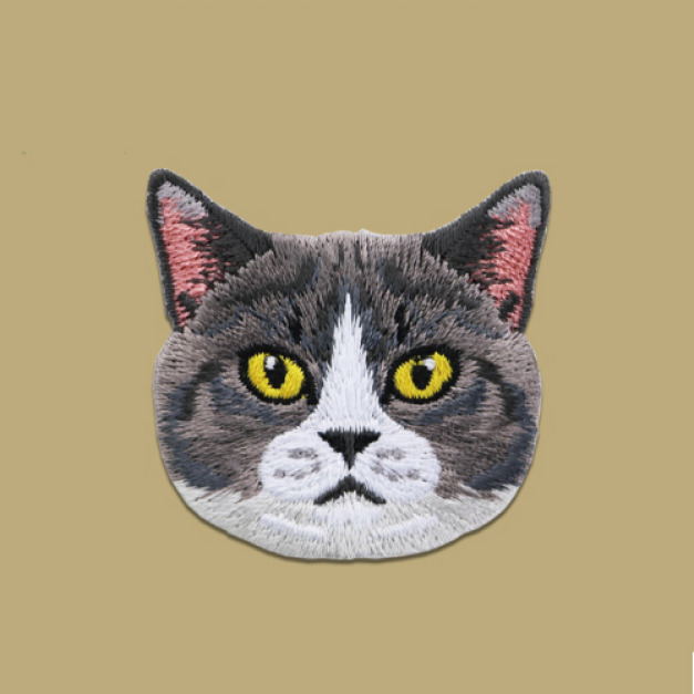 可愛貓咪頭像刺繡布貼(多款可選) 可愛貓咪頭像刺繡布貼(多款可選)