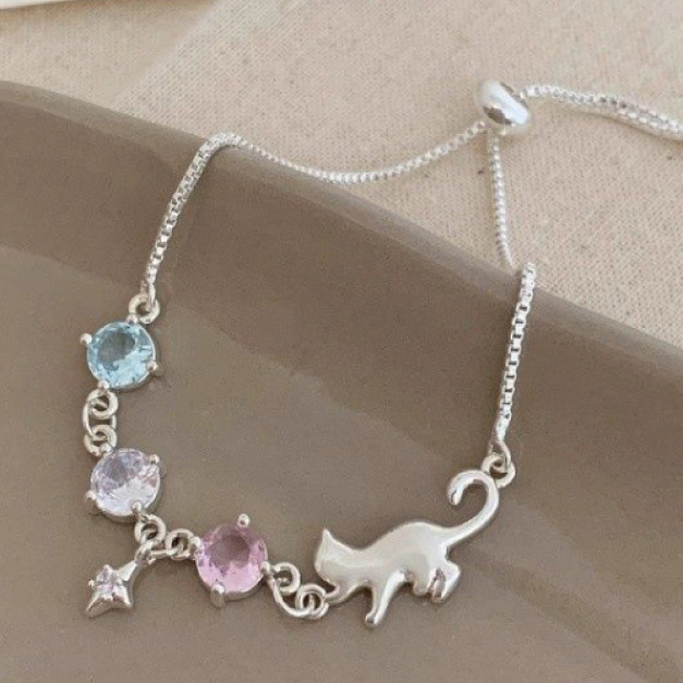 貓咪摘星鋯石手鍊 貓咪摘星鋯石手鍊