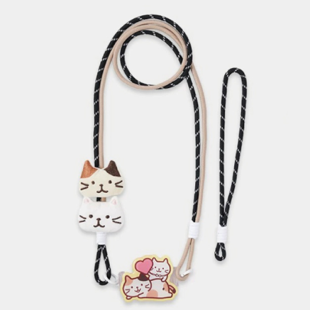 Fuku 福貓 愛心拼色手機背夾兩用掛繩(兩色可選) Fuku 福貓 愛心拼色手機背夾兩用掛繩(兩色可選)
