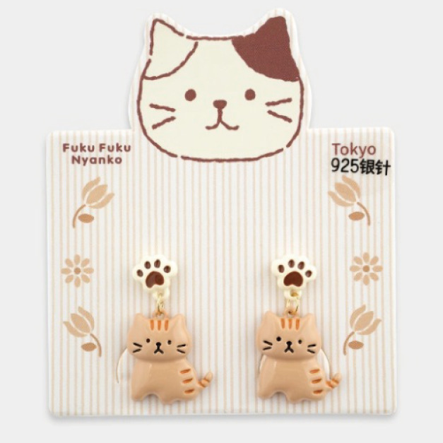 Fuku 福貓 鯛魚貓吊墜耳環 Fuku 福貓 鯛魚貓吊墜耳環