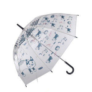 Kusuguru 貓咪透明長雨傘(四款可選) Kusuguru 貓咪透明長雨傘(四款可選)