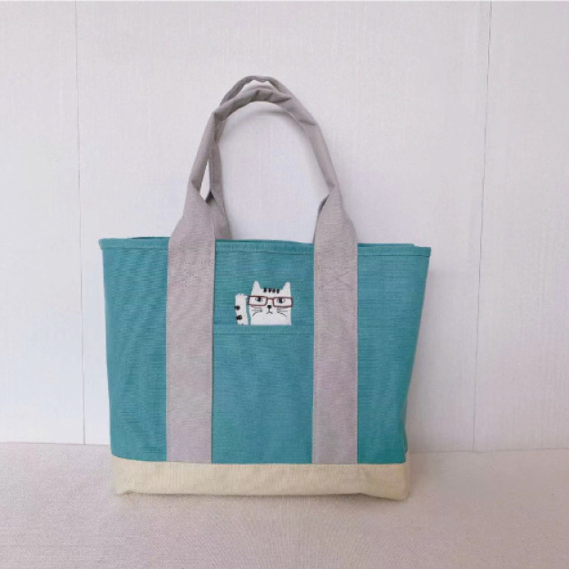 Kusuguru 眼鏡貓拚色分層收納托特包(兩色可選) Kusuguru 眼鏡貓拚色分層收納托特包(兩色可選)