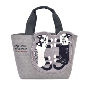 Kusuguru 立體刺繡雙爬貓手提包(兩色可選) Kusuguru 立體刺繡雙爬貓手提包(兩色可選)