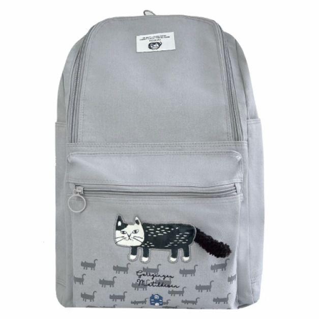 Kusuguru 刺繡爬貓後背包(兩色可選) Kusuguru 刺繡爬貓後背包(兩色可選)