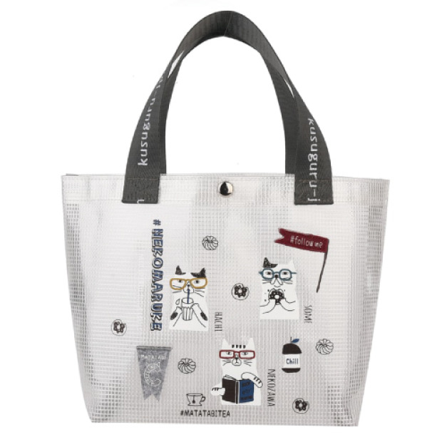 Kusuguru 眼鏡貓pvc網格布防水小拎包 Kusuguru 眼鏡貓pvc網格布防水小拎包