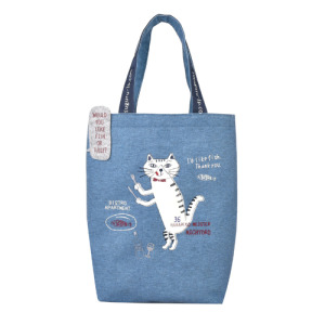 Kusuguru 貪吃貓帆布肩背手提包(兩色可選) Kusuguru 貪吃貓帆布肩背手提包(兩色可選)