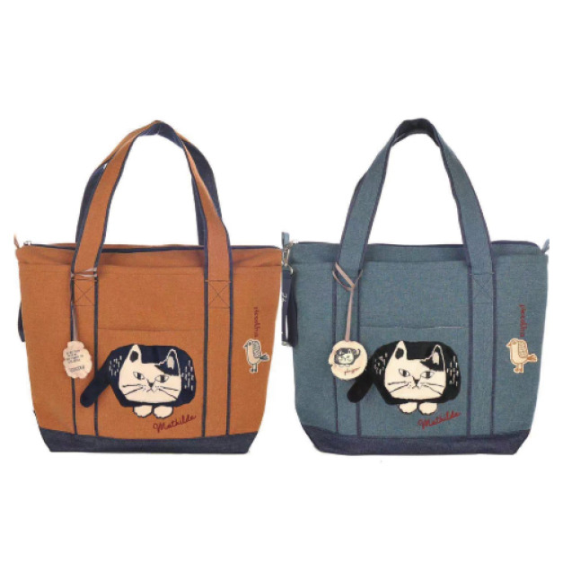 日系 Kusuguru 刺繡爬貓手提包(兩色可選) 日系 Kusuguru 刺繡爬貓手提包(兩色可選)