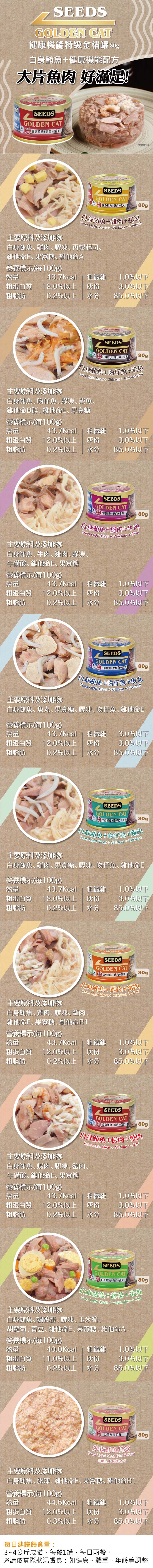SEEDS 台灣惜時 特級金貓小罐80g-綜合24罐/箱