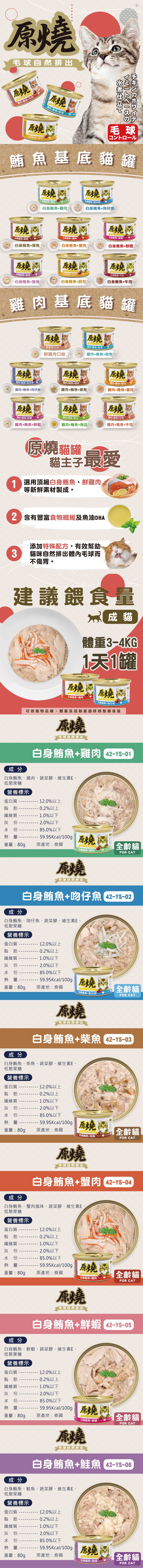 原燒貓罐除毛球配方80g-隨機24罐/箱