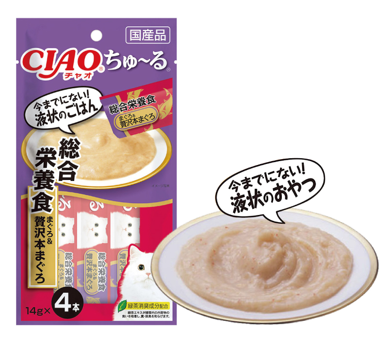 CIAO 啾嚕肉泥 綜合營養食(鮪魚+奢華鮪魚)14gx4條
