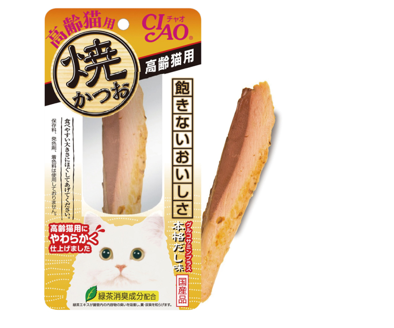 CIAO 燒烤鰹魚條(高齡貓鰹魚高湯)1入