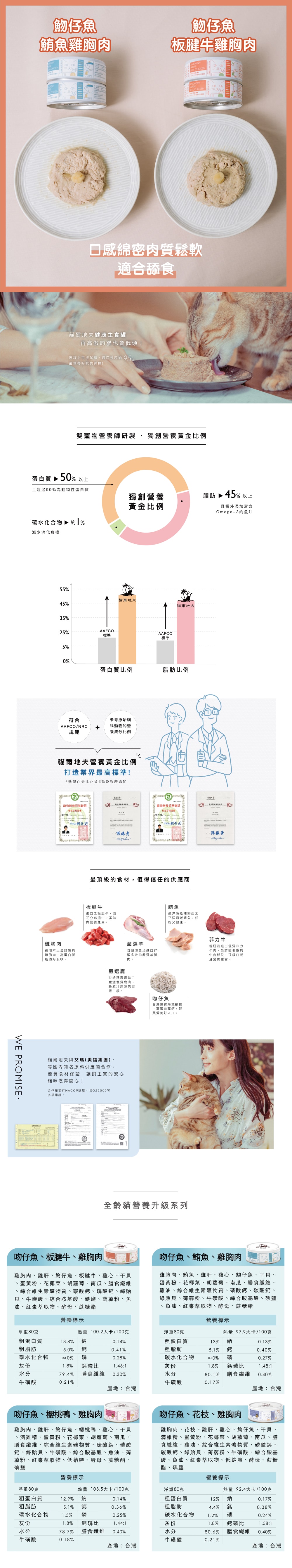 Catdives 貓爾地夫 全齡貓營養升級plus⁺滴雞精系列-魩仔魚‧花枝‧雞胸肉 80g