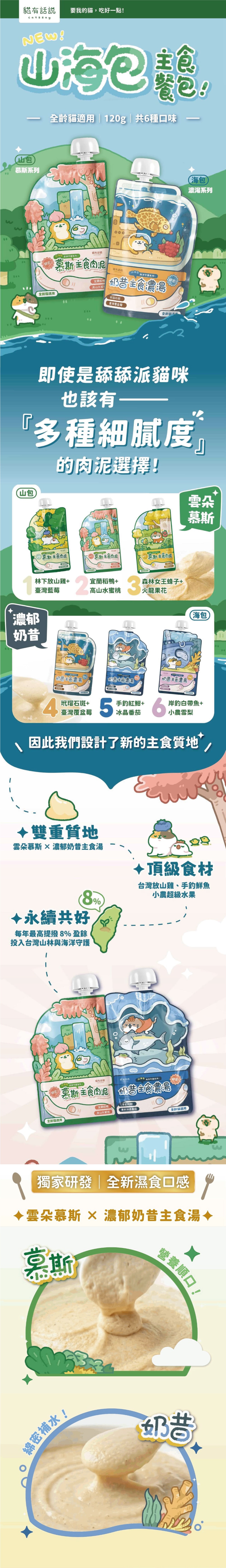 Catssay 貓有話說 山海守護系列 慕斯主食肉泥-鴨+水蜜桃 120g