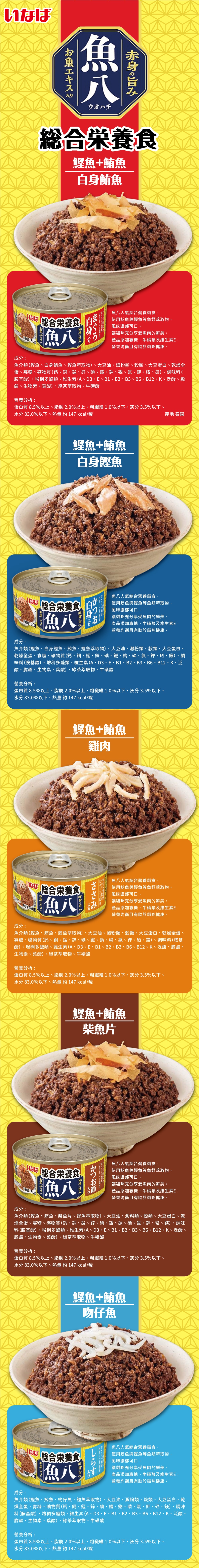 CIAO INABA 魚八綜合營養食罐160g-隨機口味 12罐/箱