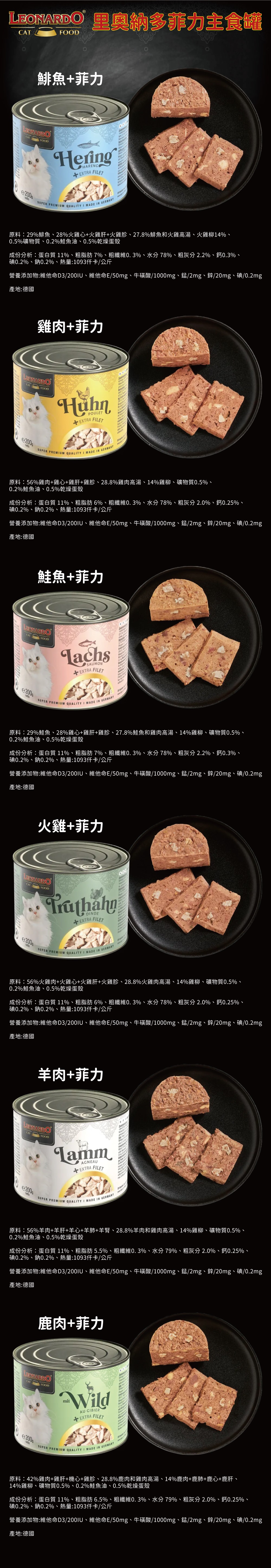 LEONARDO 里奧納多 菲力主食罐200g-隨機口味 12罐/箱