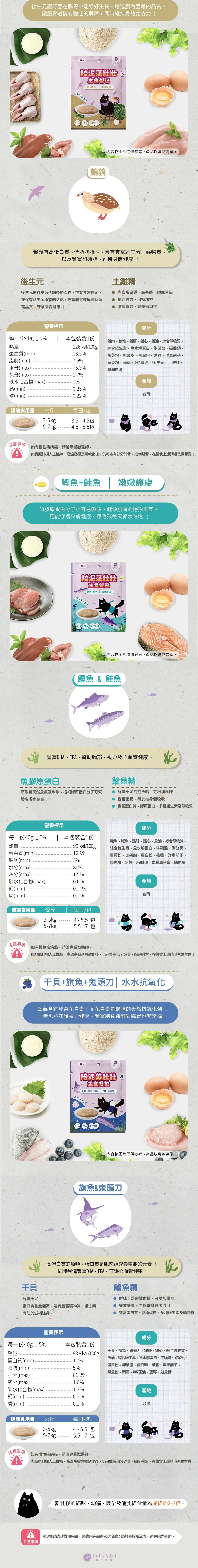 Pets Need 霈尼 陪泥藻壯壯主食餐包-鰹魚+鮭魚∣嫩嫩護膚 40g