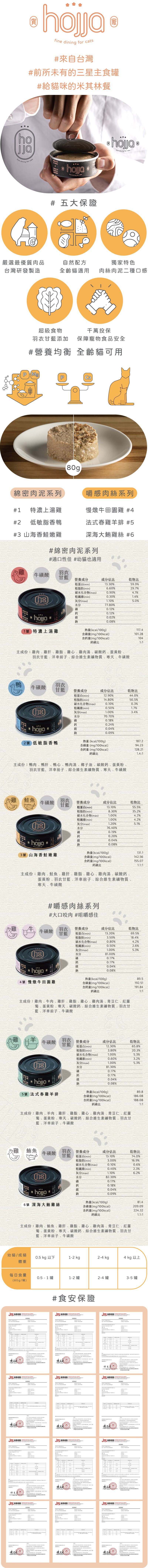 hojja 賀家 貓用無穀主食罐80g-隨機口味 24罐/箱