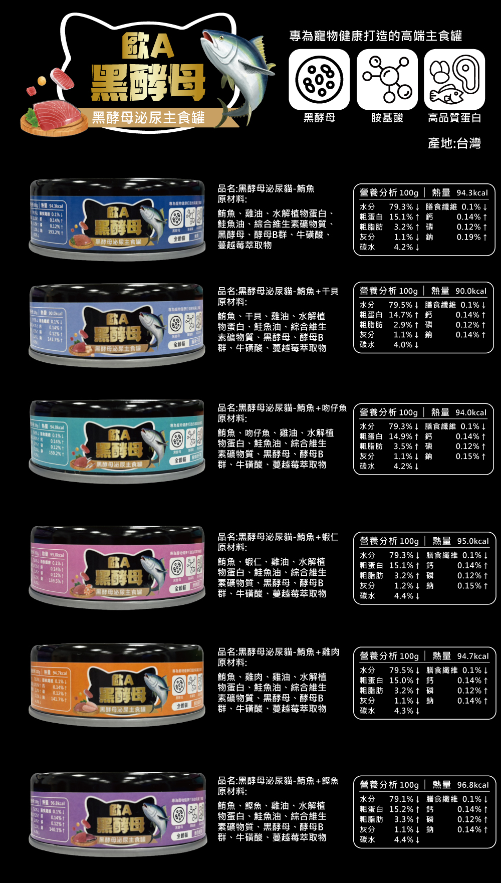 歐A黑酵母泌尿主食罐-隨機口味 24罐/箱