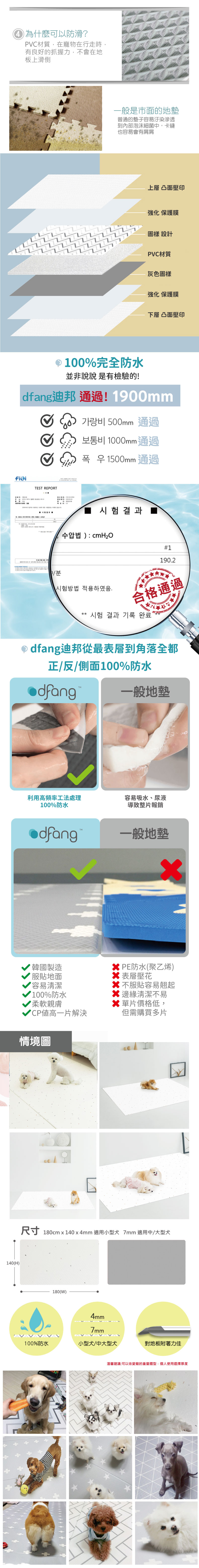 韓國製 dfang迪邦 寵物降溫遊戲地墊-白色點綴 (耐刮靜音)