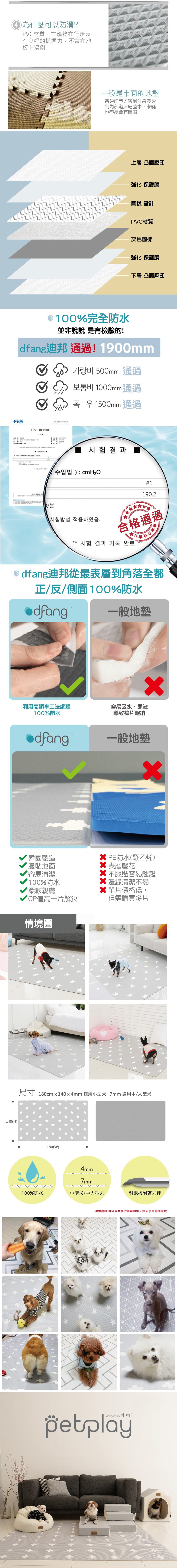 韓國製 dfang迪邦 寵物降溫遊戲地墊-北歐折線 (耐刮靜音-加厚款)