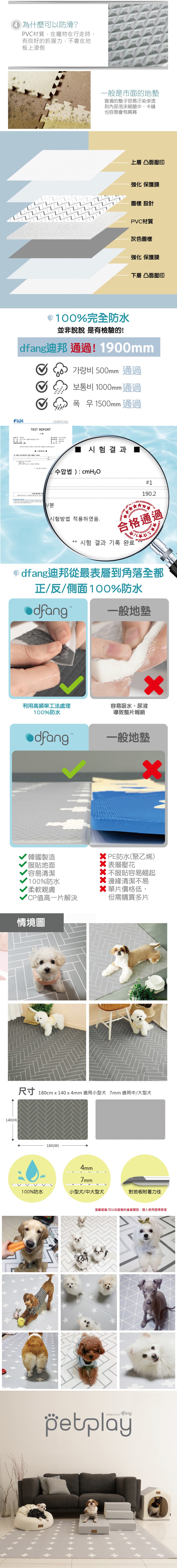 韓國製 dfang迪邦 寵物降溫遊戲地墊-灰色格調 (耐刮靜音)