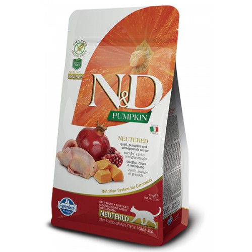 Farmina法米納ND低卡結紮成貓天然南瓜無穀糧-鵪鶉石榴 1.5kg