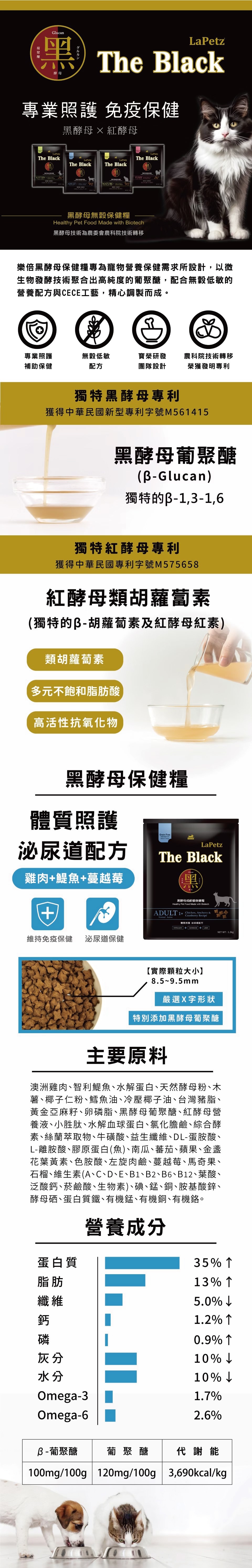 The Black 樂倍 無榖保健糧-挑嘴貓沙丁魚+鰹魚+鮭魚 1.3kg