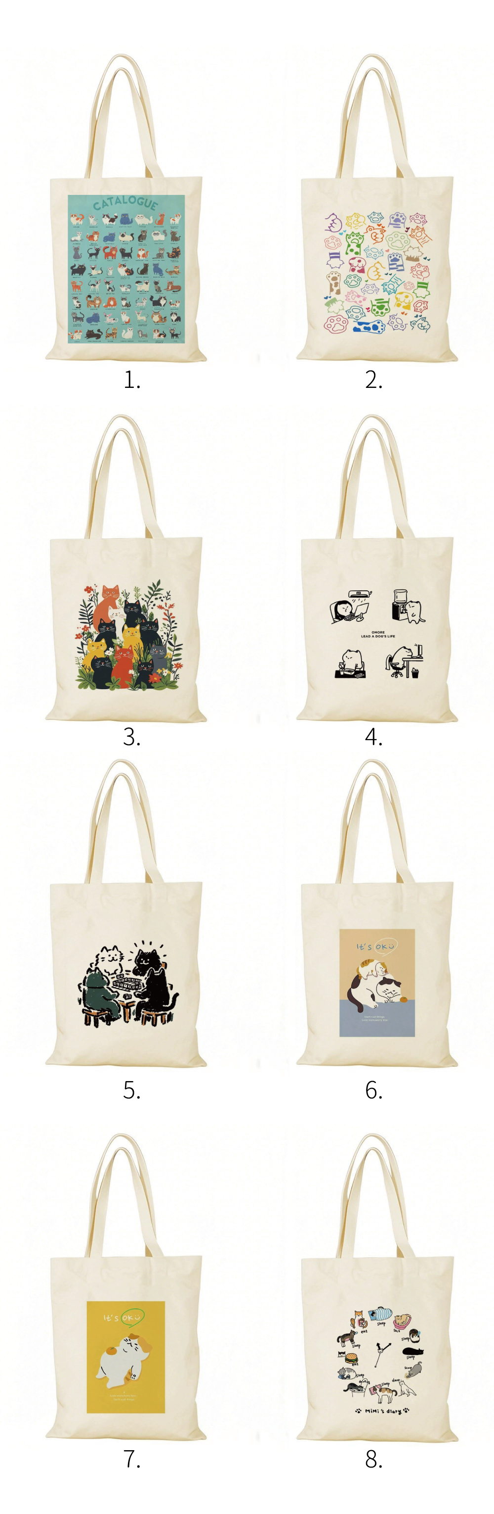 貓咪文創手提帆布包(多款可選)
