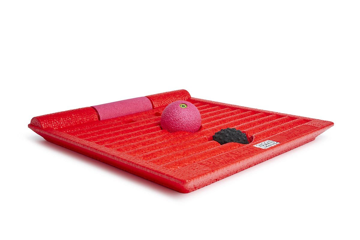 BLACKROLL 漫步雲端禮合組-boost彈力板+Mini迷你滾筒+8cm按摩球+Twister足底按摩 -限量紅色款