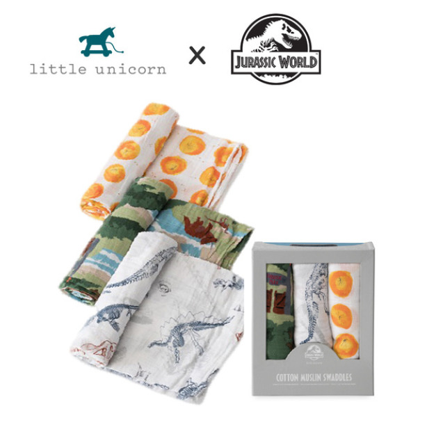【Little Unicorn】純棉紗布巾三入組 經典侏儸紀 (侏儸紀公園聯名款) 【Little Unicorn】純棉紗布巾三入組 經典侏儸紀 (侏儸紀公園聯名款)