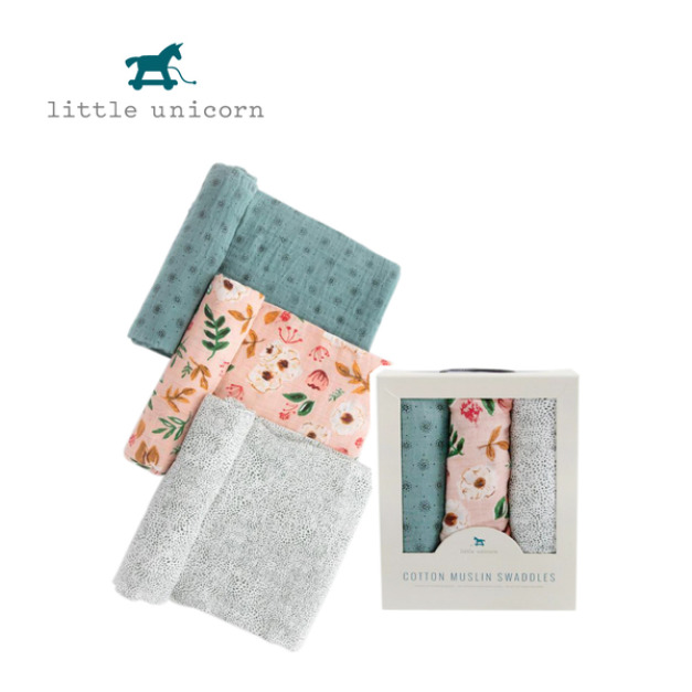 【Little Unicorn】純棉紗布巾三入組 復古花園 【Little Unicorn】純棉紗布巾三入組 復古花園