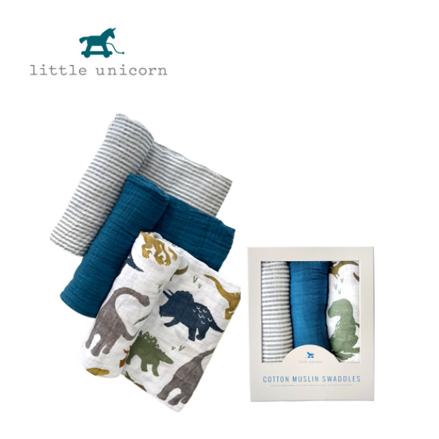 【Little Unicorn】純棉紗布巾三入組 侏儸紀2.0 【Little Unicorn】純棉紗布巾三入組 侏儸紀2.0