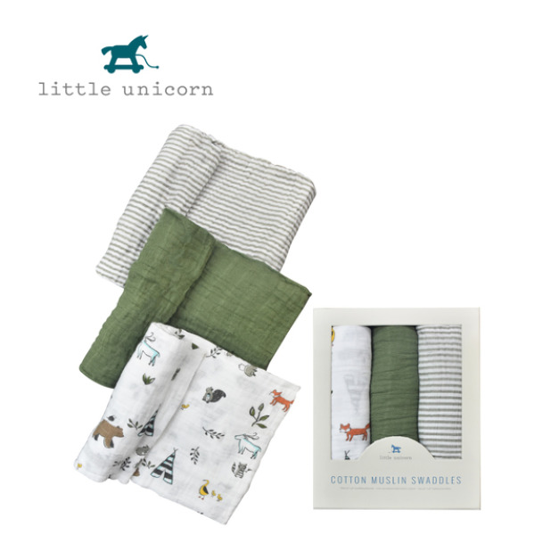 【Little Unicorn】純棉紗布巾三入組 動物森林2.0 【Little Unicorn】純棉紗布巾三入組 動物森林2.0