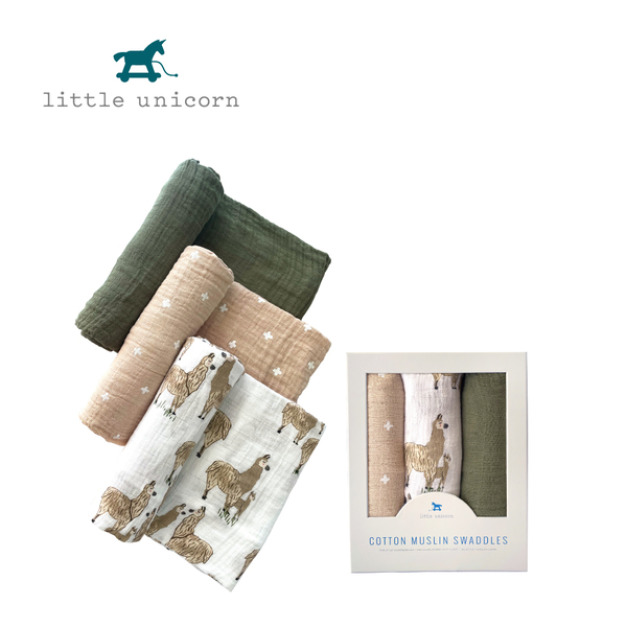 【Little Unicorn】純棉紗布巾三入組 羊駝出沒 【Little Unicorn】純棉紗布巾三入組 羊駝出沒