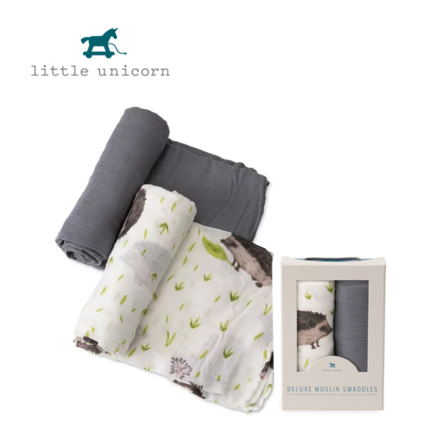 【Little Unicorn】竹纖維紗布巾兩入組 鐵甲刺蝟 【Little Unicorn】竹纖維紗布巾兩入組 鐵甲刺蝟