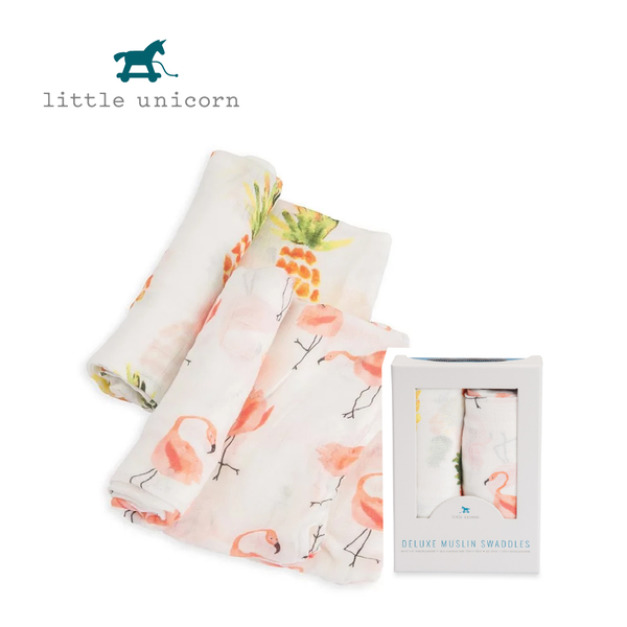 【Little Unicorn】竹纖維紗布巾兩入組 紅粉佳人 【Little Unicorn】竹纖維紗布巾兩入組 紅粉佳人
